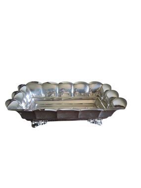 Vintage Reed & Barton Silverplate Footed Bowl Scalloped Dish c.1940s